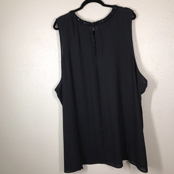 Torrid Black Beaded Neckline Detail Sheer Tank Top - Picture 8 of 11